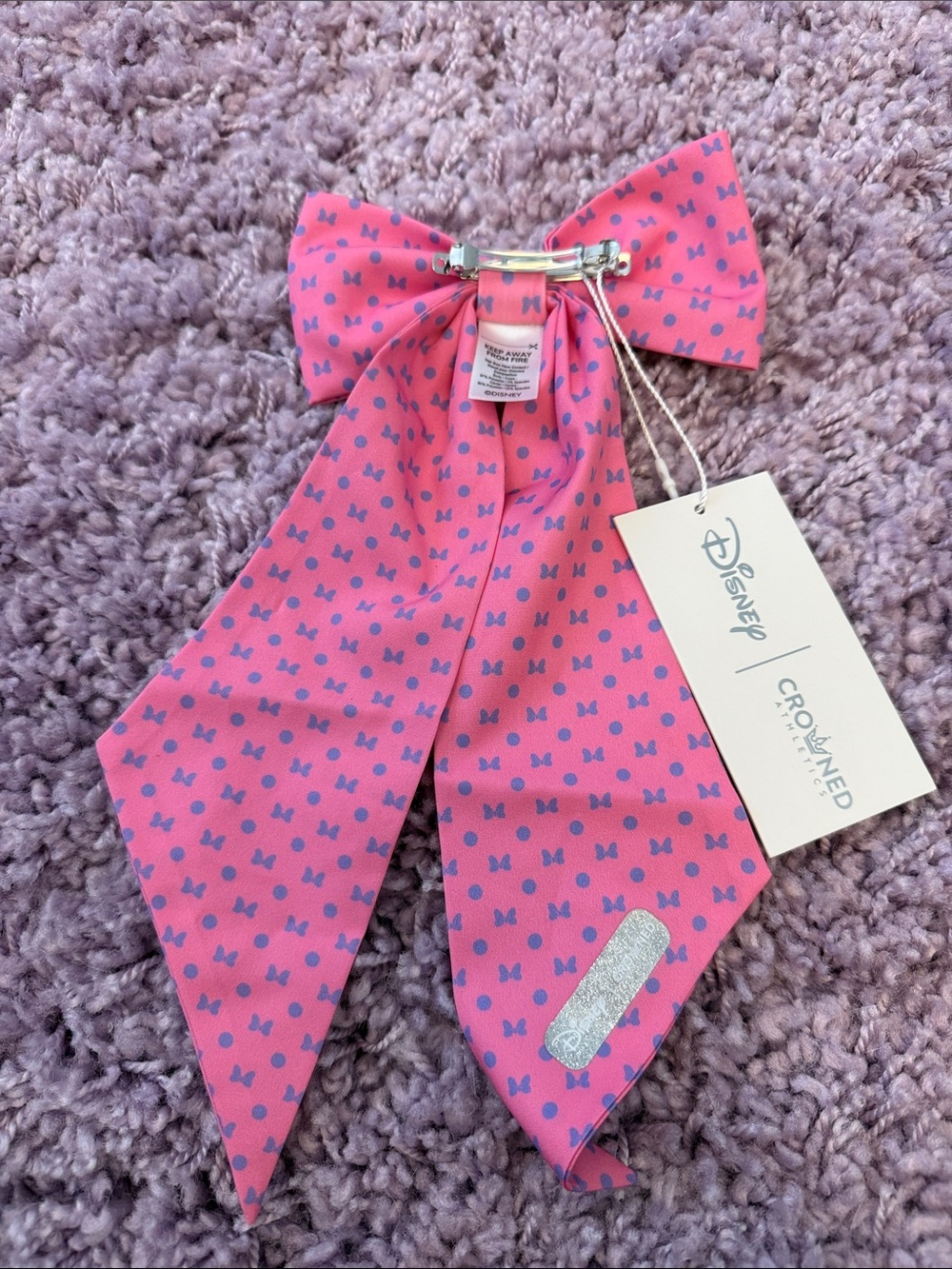 Crowned Athletics Disney Daisy Duck Bow with barrette - Picture 2 of 2